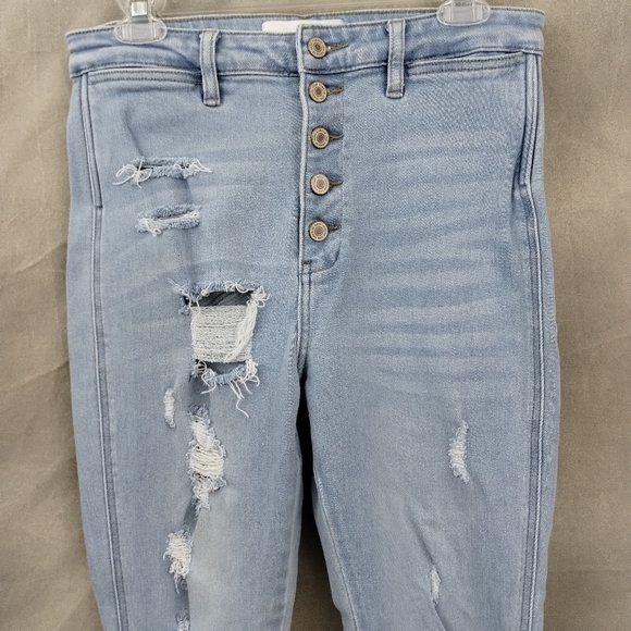 KanCan Harper High Rise Exposed Button Fly Distressed Jeans - Picture 7 of 11